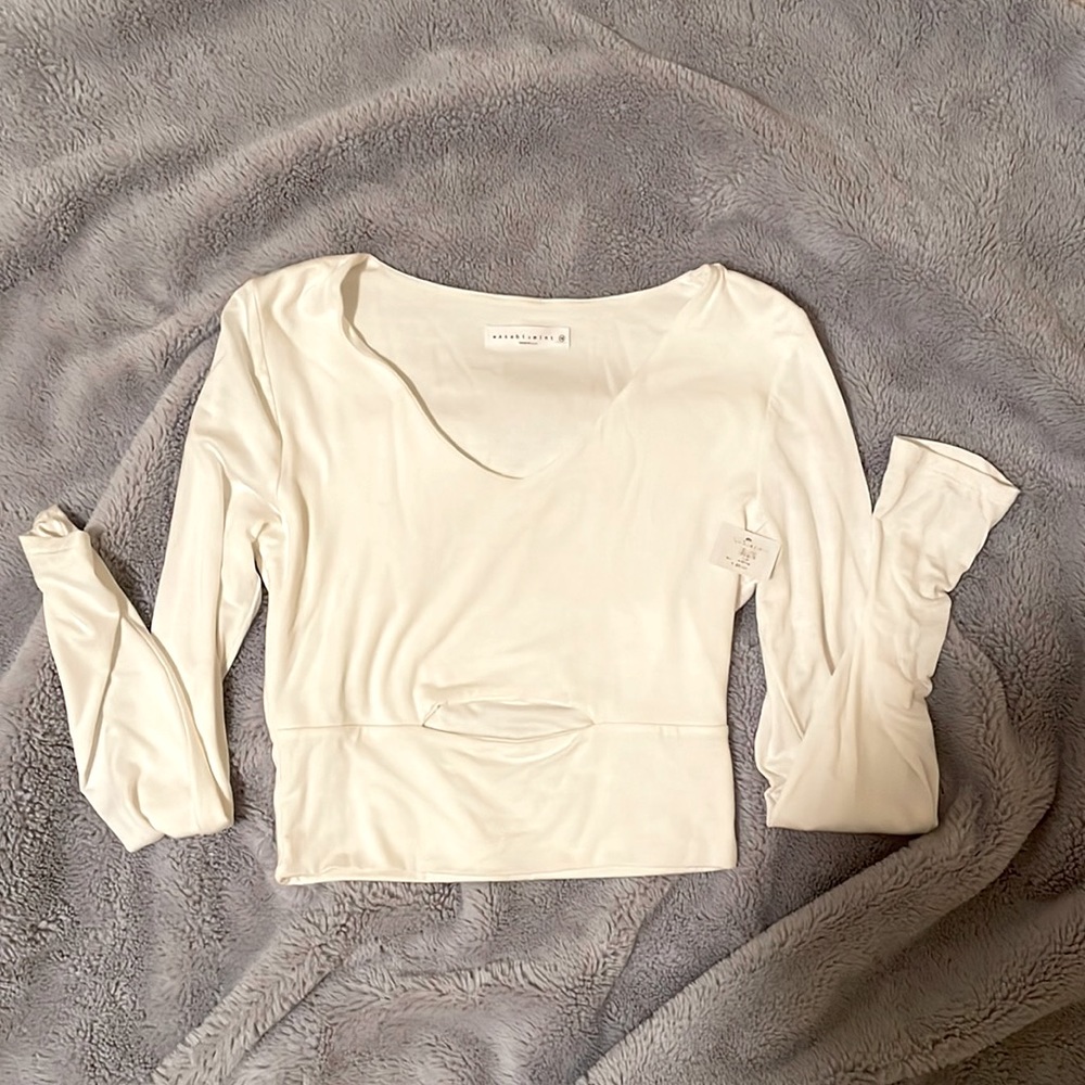 Wasabi & Mint White Cutout Long Sleeve